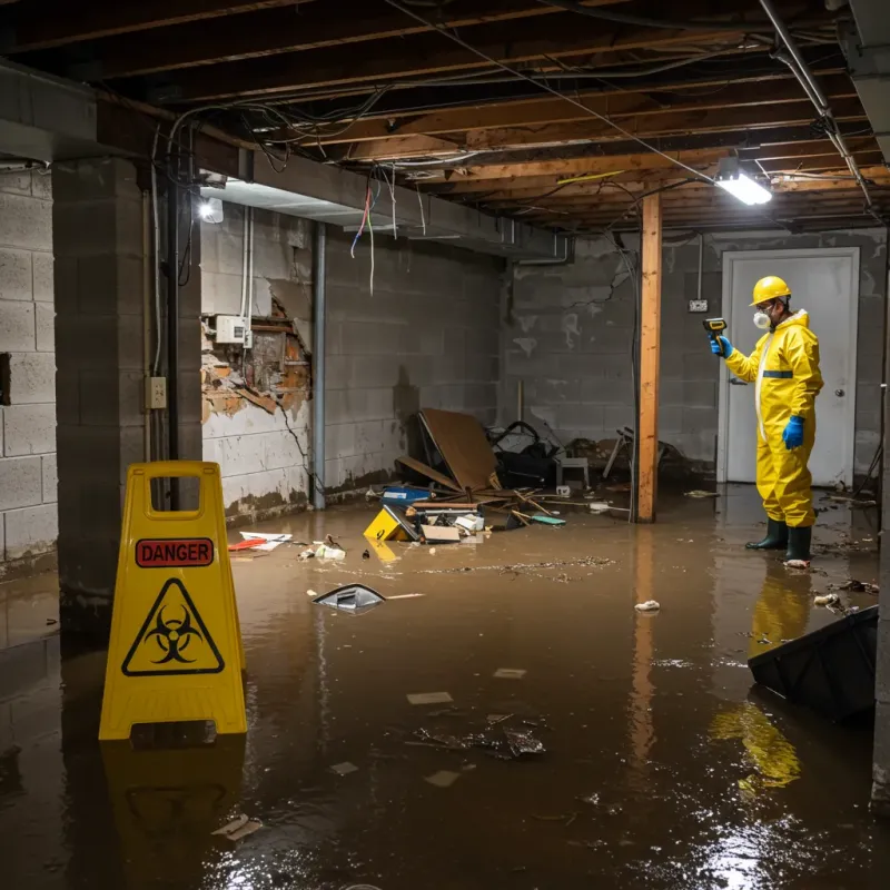 Flooded Basement Electrical Hazard in Kimberly, WI Property